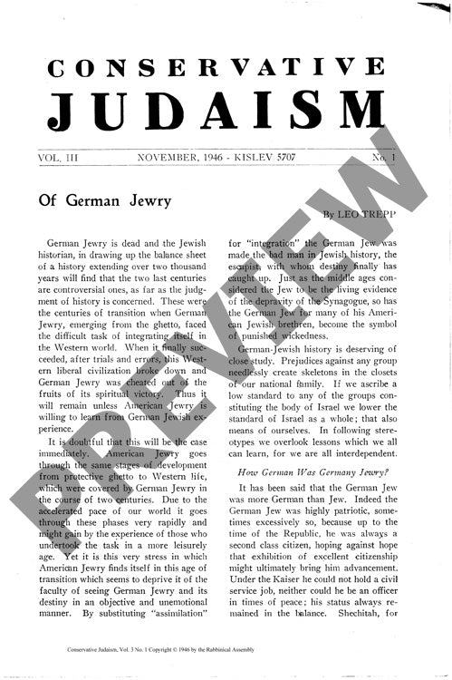 Of German Jewry