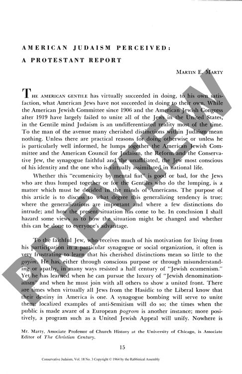 American Judaism Perceived a Protestant
