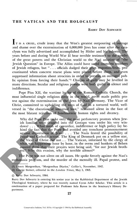 The Vatican and the Holocaust