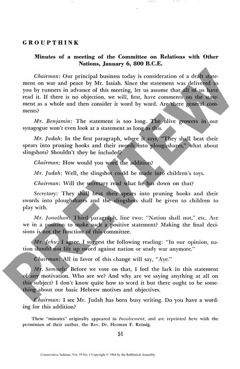 Groupthink Minutes of a Meeting of the C