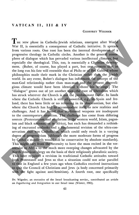 Vatican Ii Iii and Iv