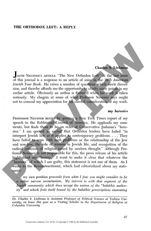 The Orthodox Left a Reply