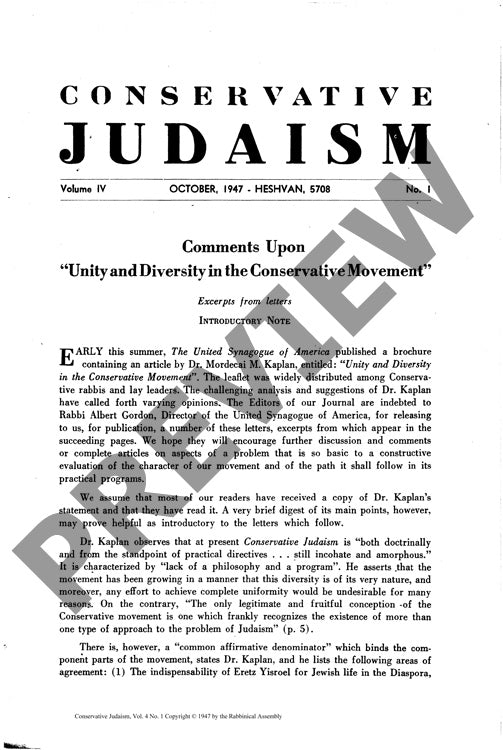 Unity and Diversity in the Conservative
