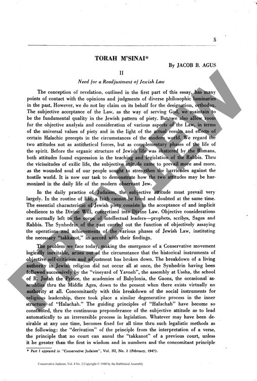 Torah Msinai Ii the Way of Takkanot