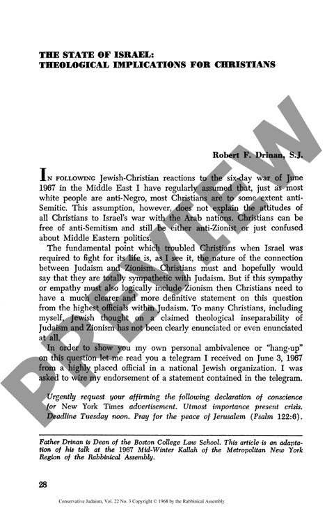 The State of Israel Theological Implicat