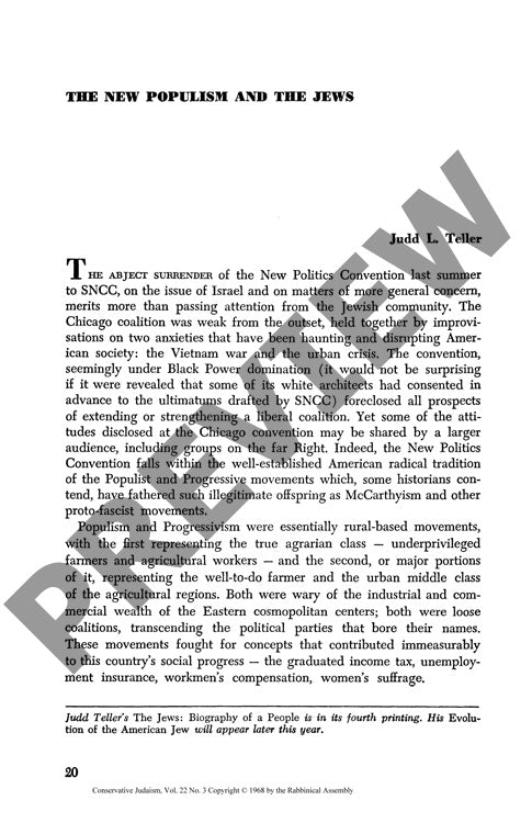 The New Populism and the Jews