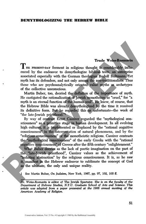 Demythologizing the Hebrew Bible