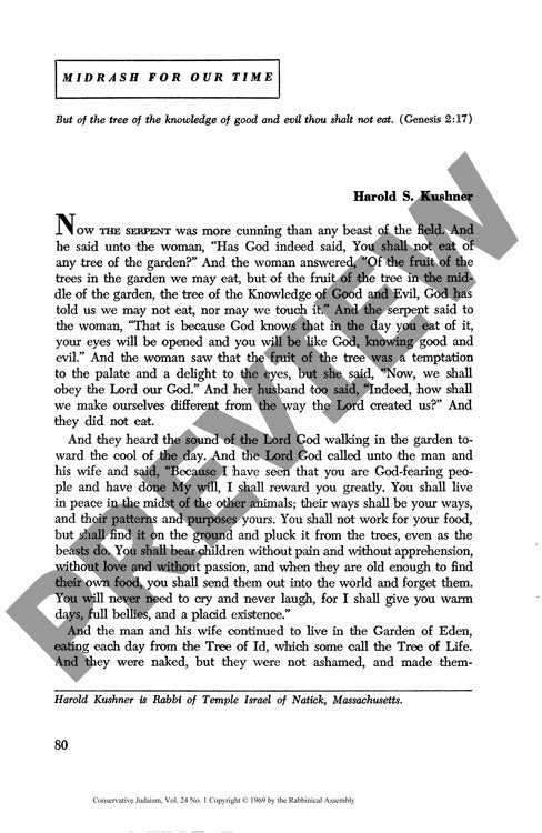 Midrash for Our Time