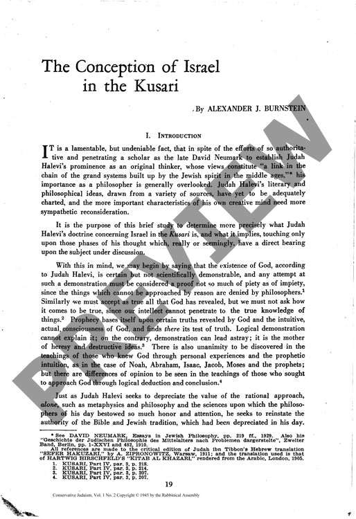 The Conception of Israel in the Kusari