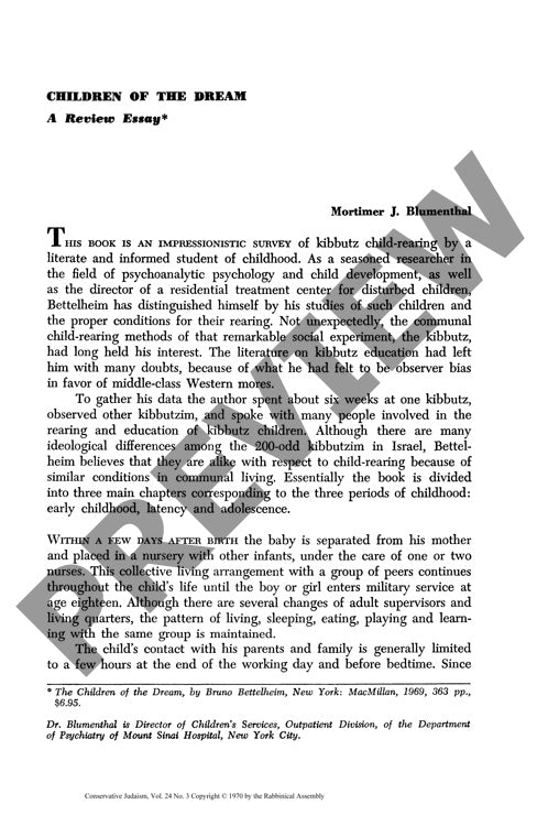 Children of the Dream a Review Essay