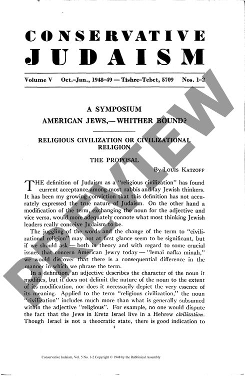 Religious Civilization or Civilization R