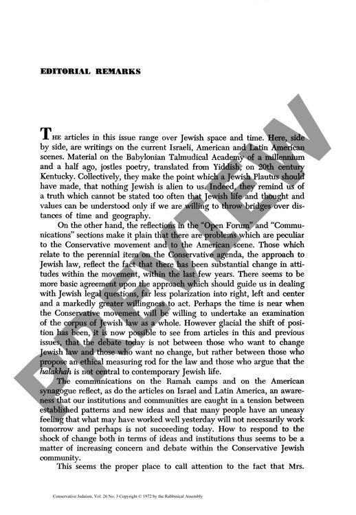 Editorial Remarks