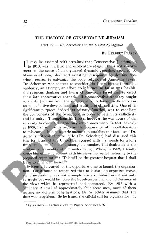 The History of Conservative Judaism Part