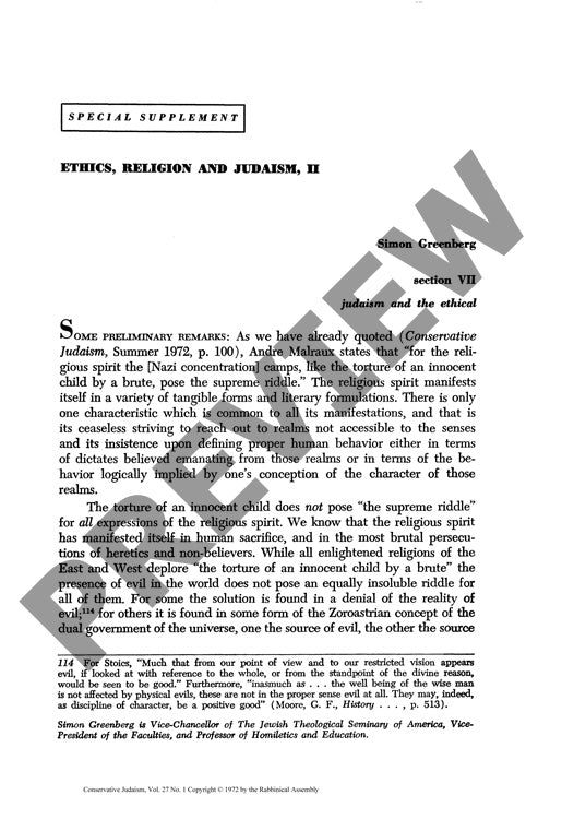 Ethics Religion and Judaism Part Ii