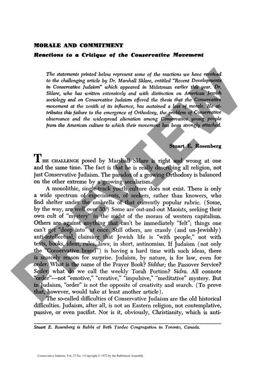 Morale and Commitment Reactions to a Cri