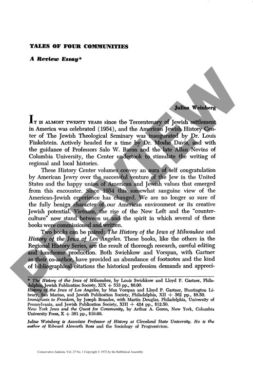 Tales of Four Communities a Review Essay
