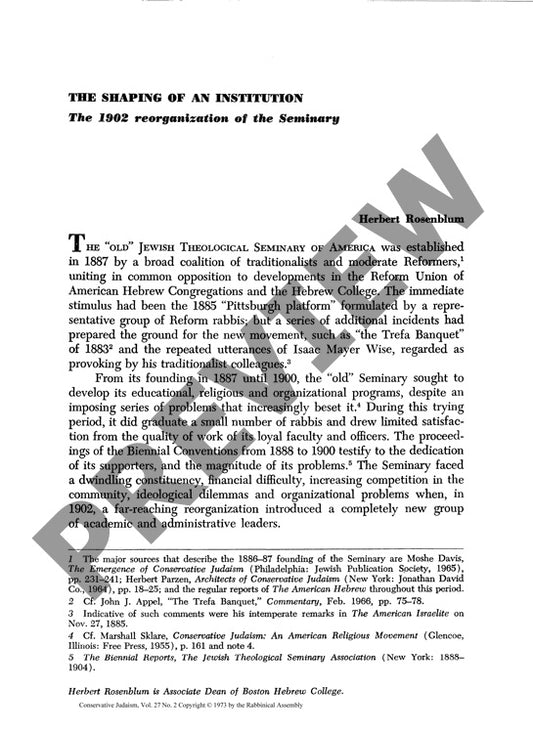 The Shaping of an Institution the R