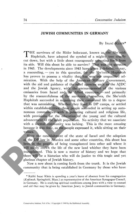 Jewish Communities in Germany