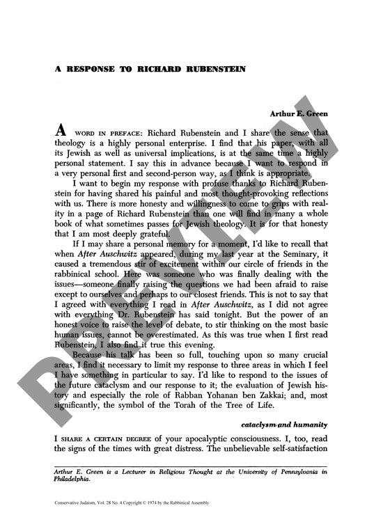 A Response to Richard Rubesntein