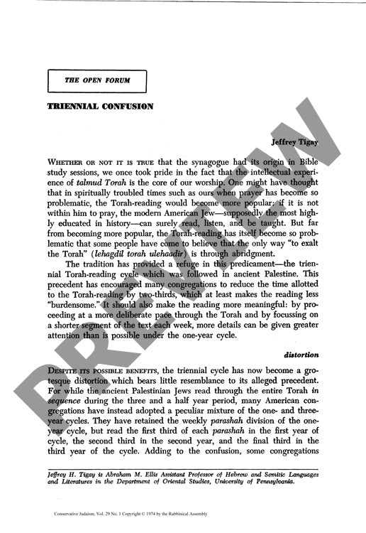 Triennial Confusion