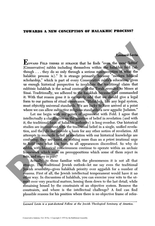Towards a New Conception of Halakhic Pro