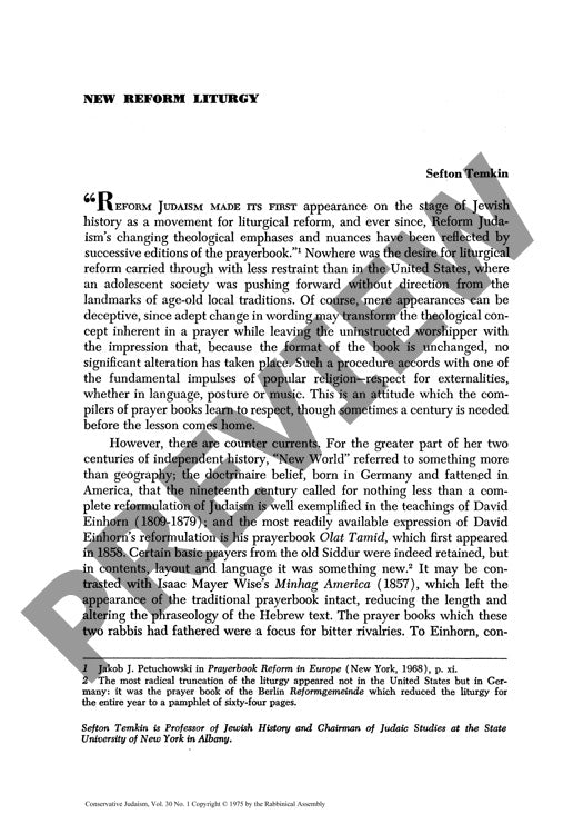 New Reform Liturgy