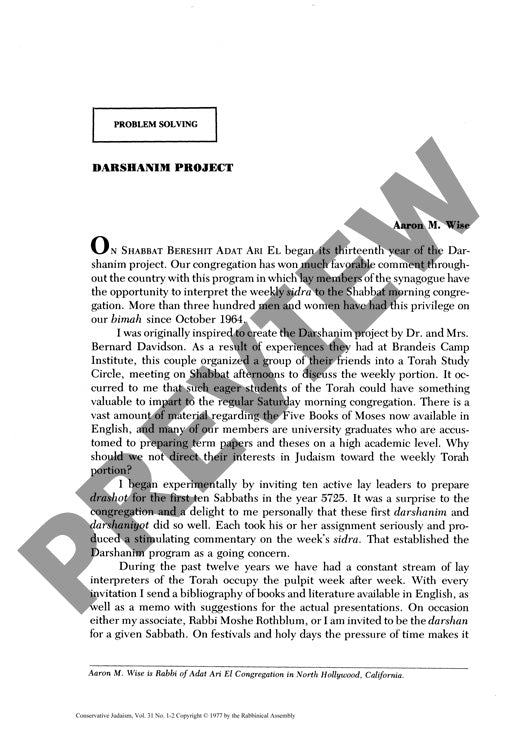 Problem Solving Darshanim Project
