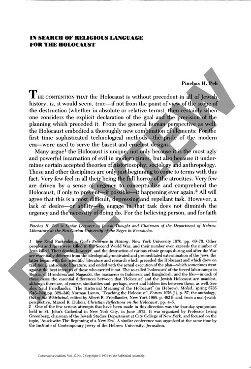 In Search of Religious Language for The
