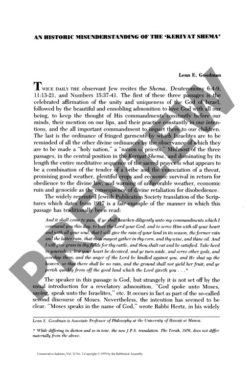 An Historic Misunderstanding of the Keri