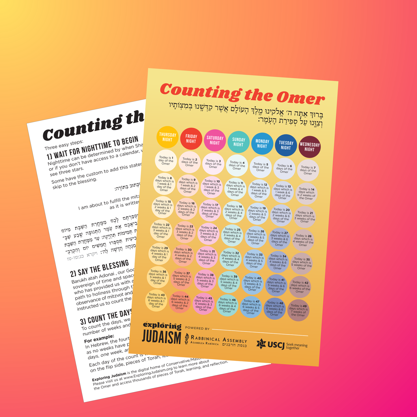 Omer Scratch-Off Counter Card 5786 by Exploring Judaism