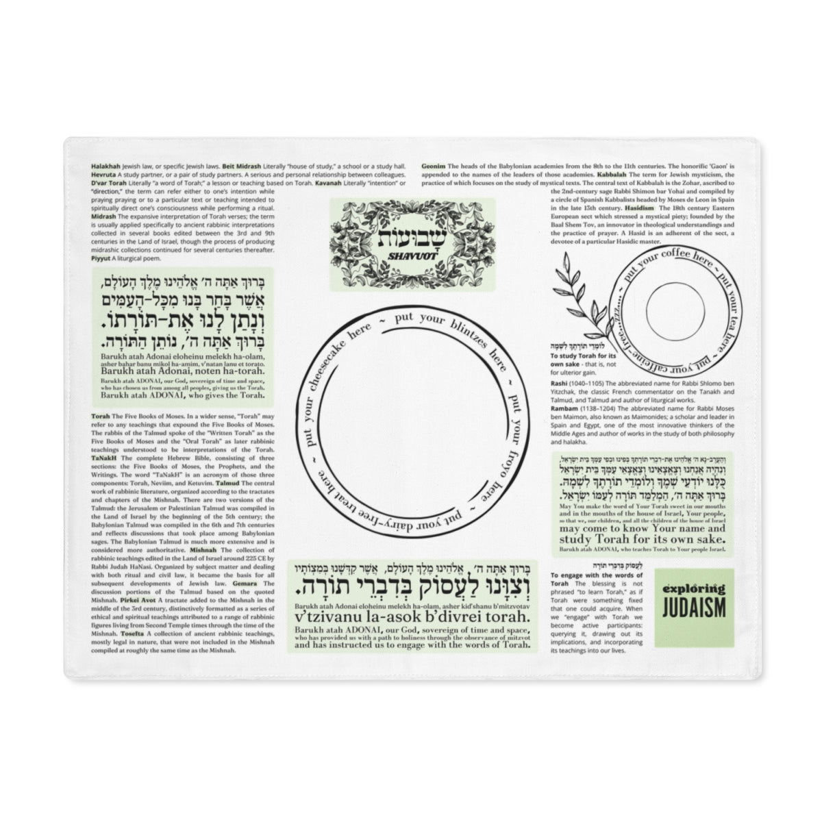 Shavuot Study Placemat by Exploring Judaism